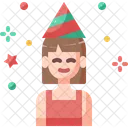 Birthday Girl Caucasian Party Hat アイコン