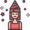 Birthday Girl Caucasian Party Hat アイコン