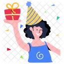 Birthday Gift Birthday Girl Birthday Present Icon
