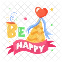 Birthday Celebration Party Cap Be Happy Icon