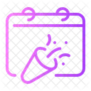 Birthday Party Calendar Confetti Icon