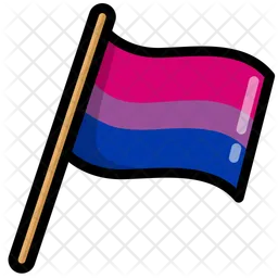 Bisexual Pride Flag Icon - Download in Colored Outline Style