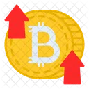 Bitcoin Up Growth Icon