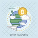 Bitcoin Transaction Cloud Icon