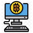 Bitcoin Computer Business Icon