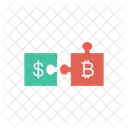 Bitcoin Teamwork Puzzle Icon