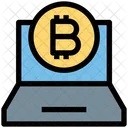 Bitcoin Laptop Blockchain Icon