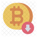 Abnahme Wert Bitcoin Symbol