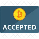 Bitcoin Accepted Digital Currency Approved Icon