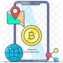 Business Location Mobile Location Bitcoin Address Icon