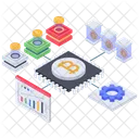 Bitcoin Analytics Digital Money Blockchain Icon