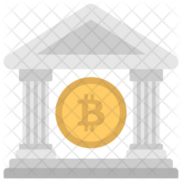 Bitcoin and Bank Icon