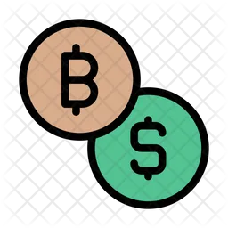 Bitcoin And Dollar  Icon