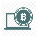 Bitcoin and laptop  Icon