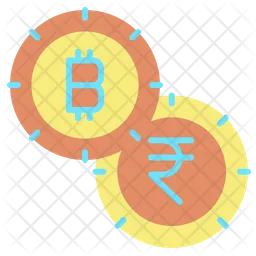 Bitcoin And Rupees  Icon