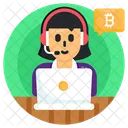Customer Representative Bitcoin Assistant Bitcoin Representative Icon