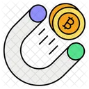 Bitcoin Attraction Cryptocurrency Bitcoin Magnet Icon