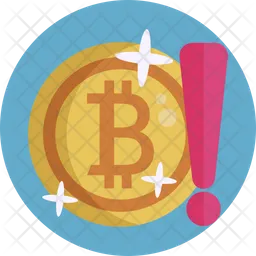 Bitcoin-Ausrufezeichen  Symbol