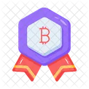 Bitcoin Award Bitcoin Ribbon Bitcoin Badge Icône