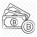 Bitcoin Banknotes Money Cash Icon