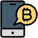 Bitcoin Benachrichtigung Smartphone Mobiltelefon Symbol