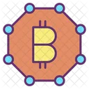 Monnaie Electronique Blockchain Bitcoin Reseau Bitcoin Icône