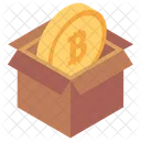 Bitcoin Box Cryptocurrency Box Bitcoin Cardboard Icon