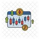 Bitcoin Candlestick Graph  Icon