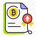 Bitcoin Certificate Crypto Certificate Financial Certificate アイコン