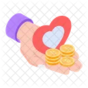 Bitcoin Charity Money Charity Giving Funds Icon