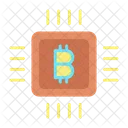 Technologiechip Bitcoin Chip Bitcoin Mikrochip Symbol
