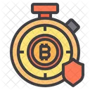 Temps Argent Bitcoin Crypto Monnaie Chronometre Bitcoin Chronometre Icône