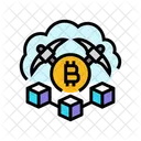 Cloud Cryptocurrency Mining Icon