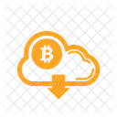 Bitcoin cloud with down arrow  Icon