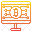 Digital Bitcoin Computer Bank Icon