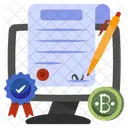 Bitcoin Contract Btc Contract Bitcoin Agreement Icon