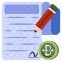 Bitcoin Contract Btc Contract Bitcoin Agreement Icon