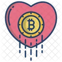 Corazon De Bitcoin Bitcoin Criptomoneda Icono