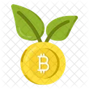 Crecimiento De Plantas Bitcoin Maceta De Criptomonedas Cripto Icono