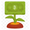 Crecimiento De Plantas Bitcoin Maceta De Criptomonedas Cripto Icono