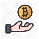 Mano criptográfica bitcoin  Icono