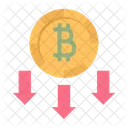 Bitcoin crypto decrease  Icon
