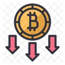 Bitcoin crypto decrease  Icon