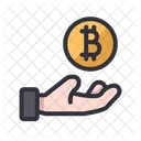 Bitcoin crypto hand  Icon