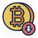 Decrease Value Bitcoin Icon