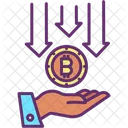 Drop Bitcoin Bitcoin Decrease Value Bitcoin Drop Value Icon