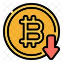 Disminución de bitcoin  Icono