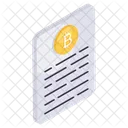 Bitcoin Document Cryptocurrency Crypto Icono