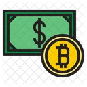 Bitcoin Y Dolar Dolar Banco Icono