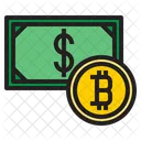 Bitcoin And Dollar Dollar Bank Icon